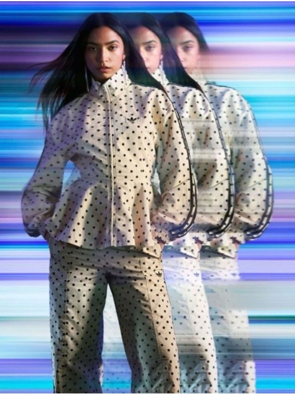 NWT - Viral Adidas Originals x ASOS polka dot
track jacket in stone